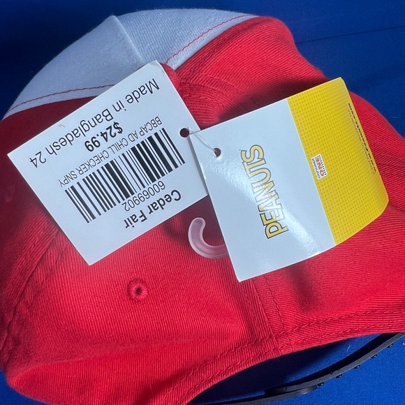 Snoopy Chill Peanuts checkered brim snap back hat - Picture 2 of 4